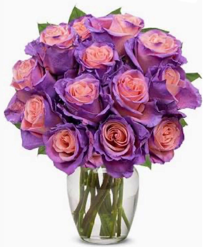 Bouquet of purple/pink roses.