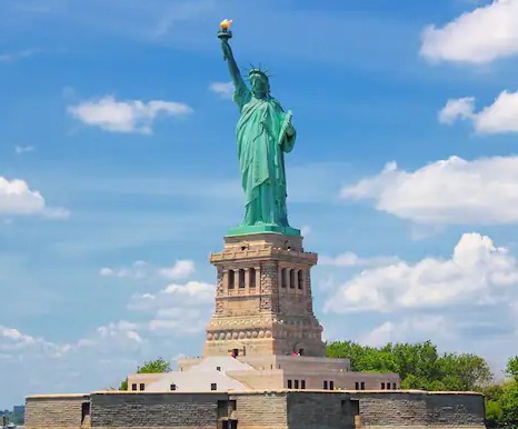 Statue of Liberty from a distance.