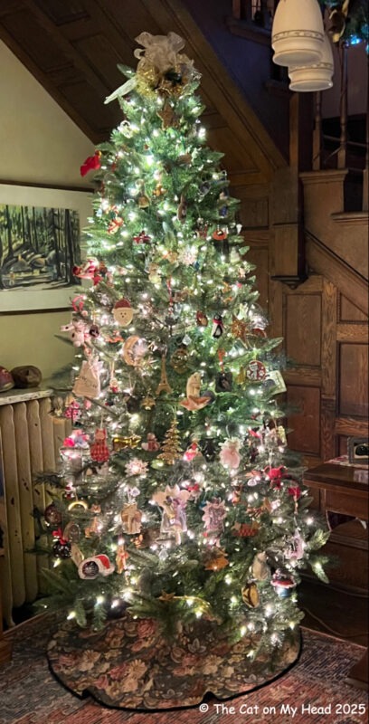 thanks poem prayer 7 1/2 foot, decorated Christmas Tree.