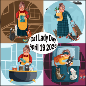 Cat Lady Day selfie Cat Lady Day graphic.
