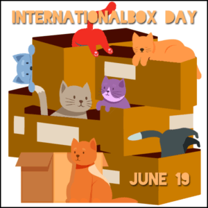 International Box Day badge.